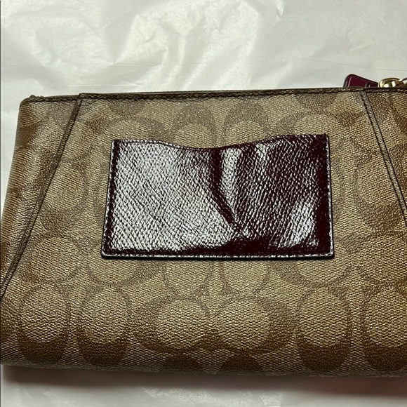 Coach Brown Clutch with Monogram Pattern and Zipper Closure - Picture 9 of 13